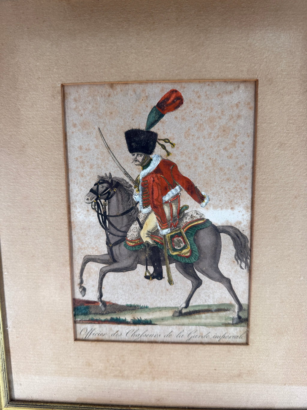 Antique c. 1810–1813 Martinet Napoleonic Chasseur Hand-Colored Engraving