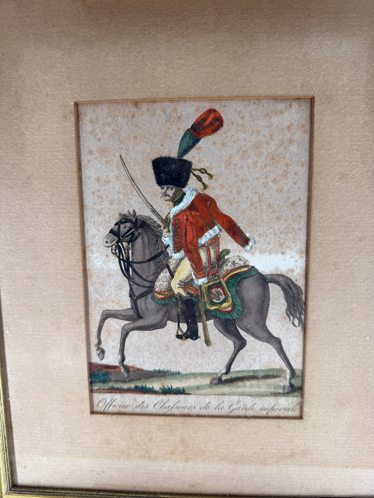 Antique c. 1810–1813 Martinet Napoleonic Chasseur Hand-Colored Engraving