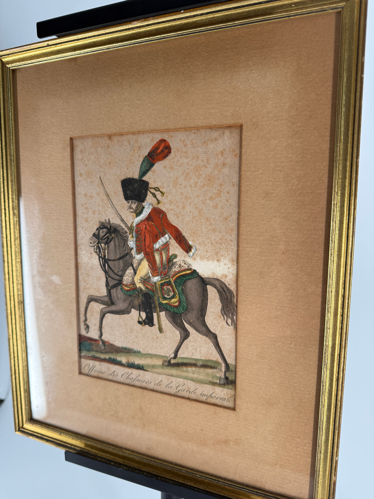 Antique c. 1810–1813 Martinet Napoleonic Chasseur Hand-Colored Engraving