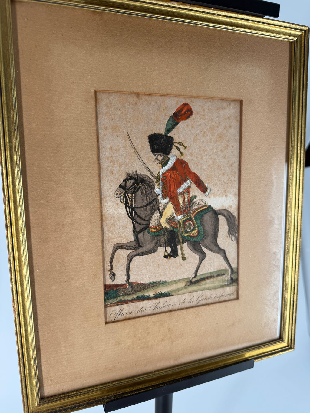 Antique c. 1810–1813 Martinet Napoleonic Chasseur Hand-Colored Engraving
