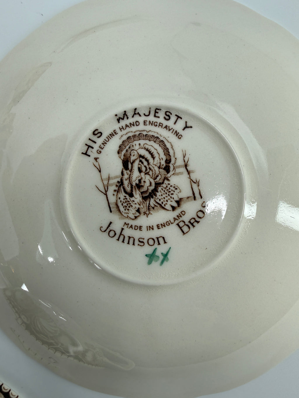 Vintage Johnson Brothers His Majesty Turkey Cups & Saucers – 14-Piece Set