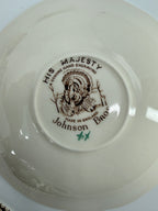 Vintage Johnson Brothers His Majesty Turkey Cups & Saucers – 14-Piece Set
