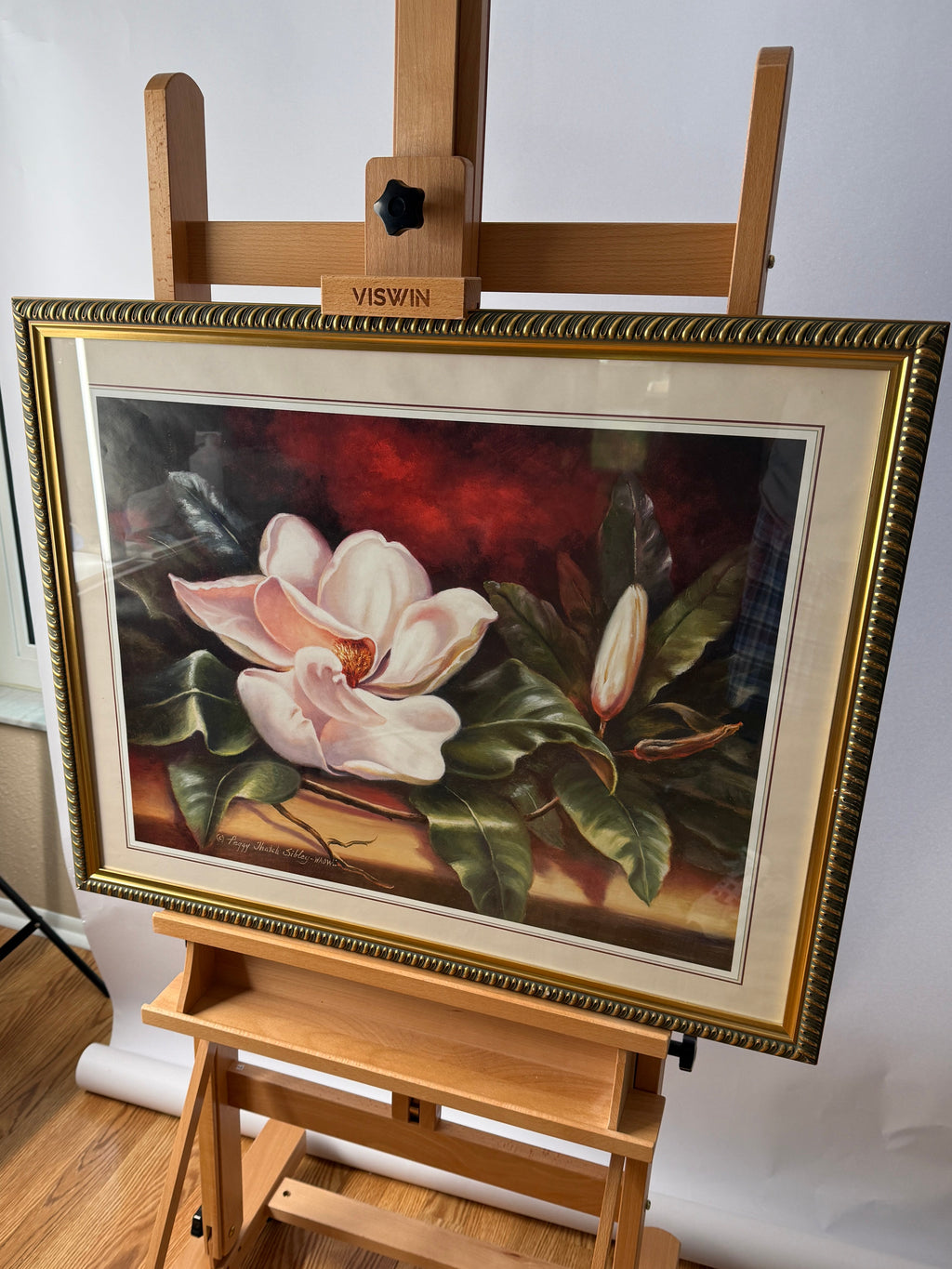 Vintage Peggy Thatch Sibley Magnolia Floral Print – Framed & Matted WAOW