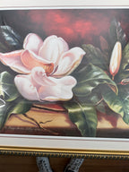Vintage Peggy Thatch Sibley Magnolia Floral Print – Framed & Matted WAOW