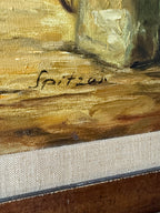 Joseph Spitzer Original Oil – European Village & Carriage – 43" Framed