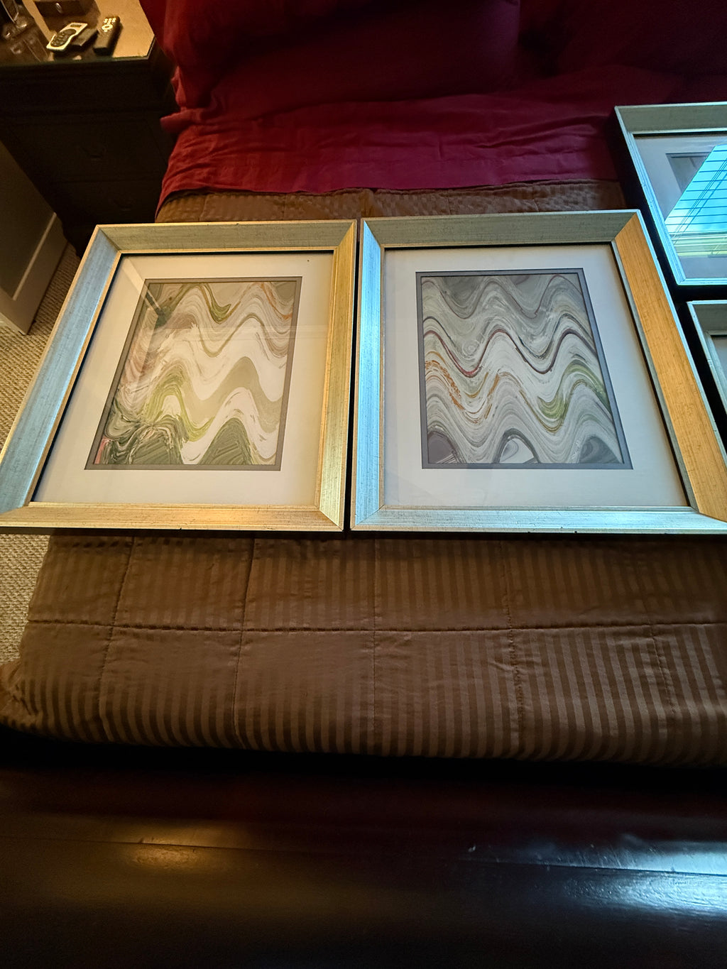 Paragon Picture Gallery “Waving I–IV” by Sikes – Set of 4 Framed Abstracts – 18" × 22"