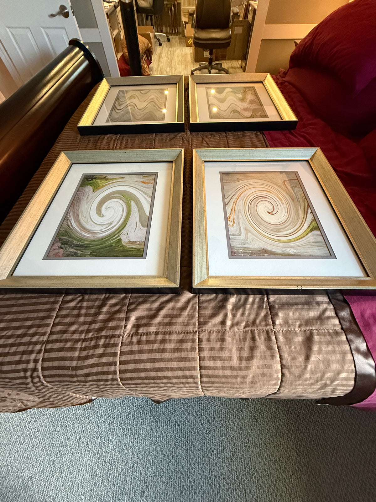 Paragon Picture Gallery “Waving I–IV” by Sikes – Set of 4 Framed Abstracts – 18" × 22"