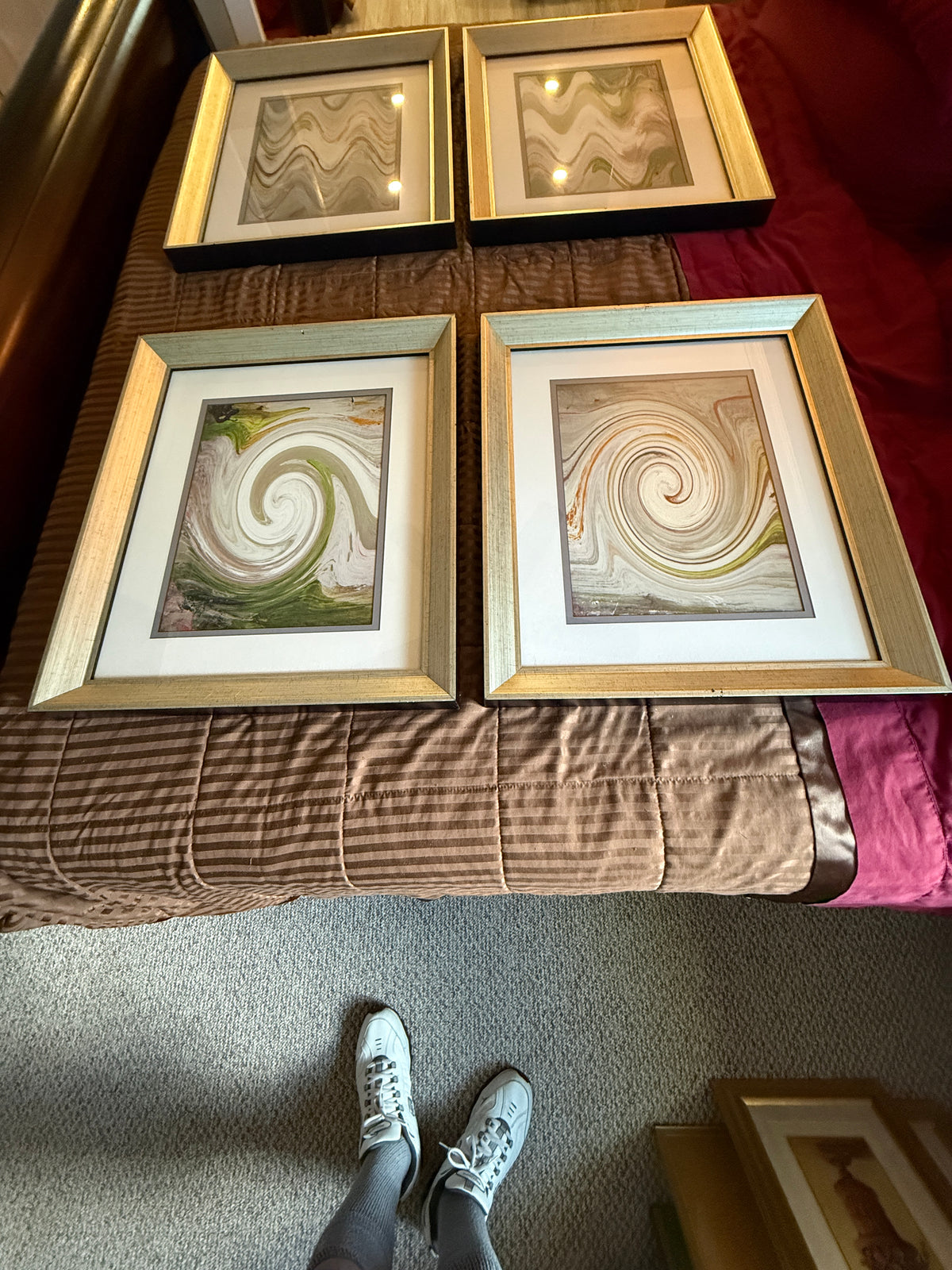 Paragon Picture Gallery “Waving I–IV” by Sikes – Set of 4 Framed Abstracts – 18" × 22"