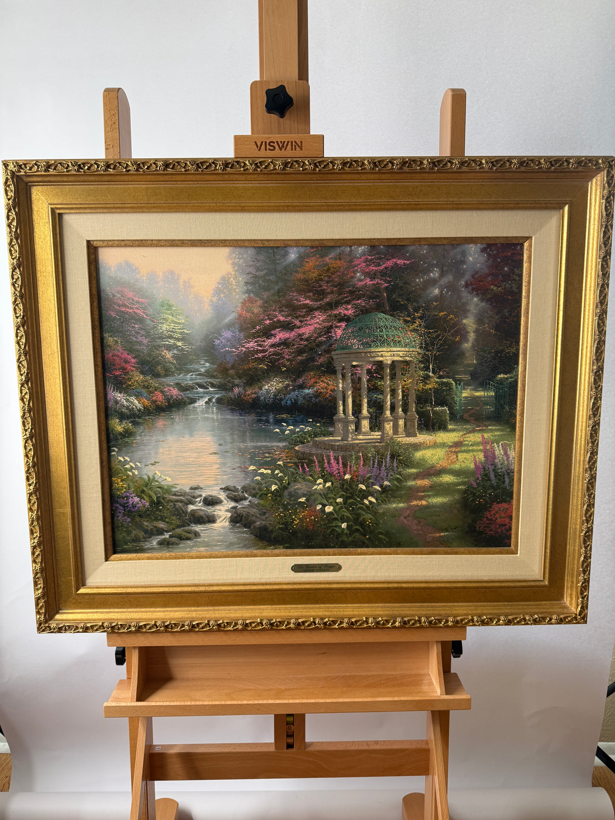 Thomas Kinkade “The Garden of Prayer” S/N Canvas 4438/4950 – 26" × 32" Framed