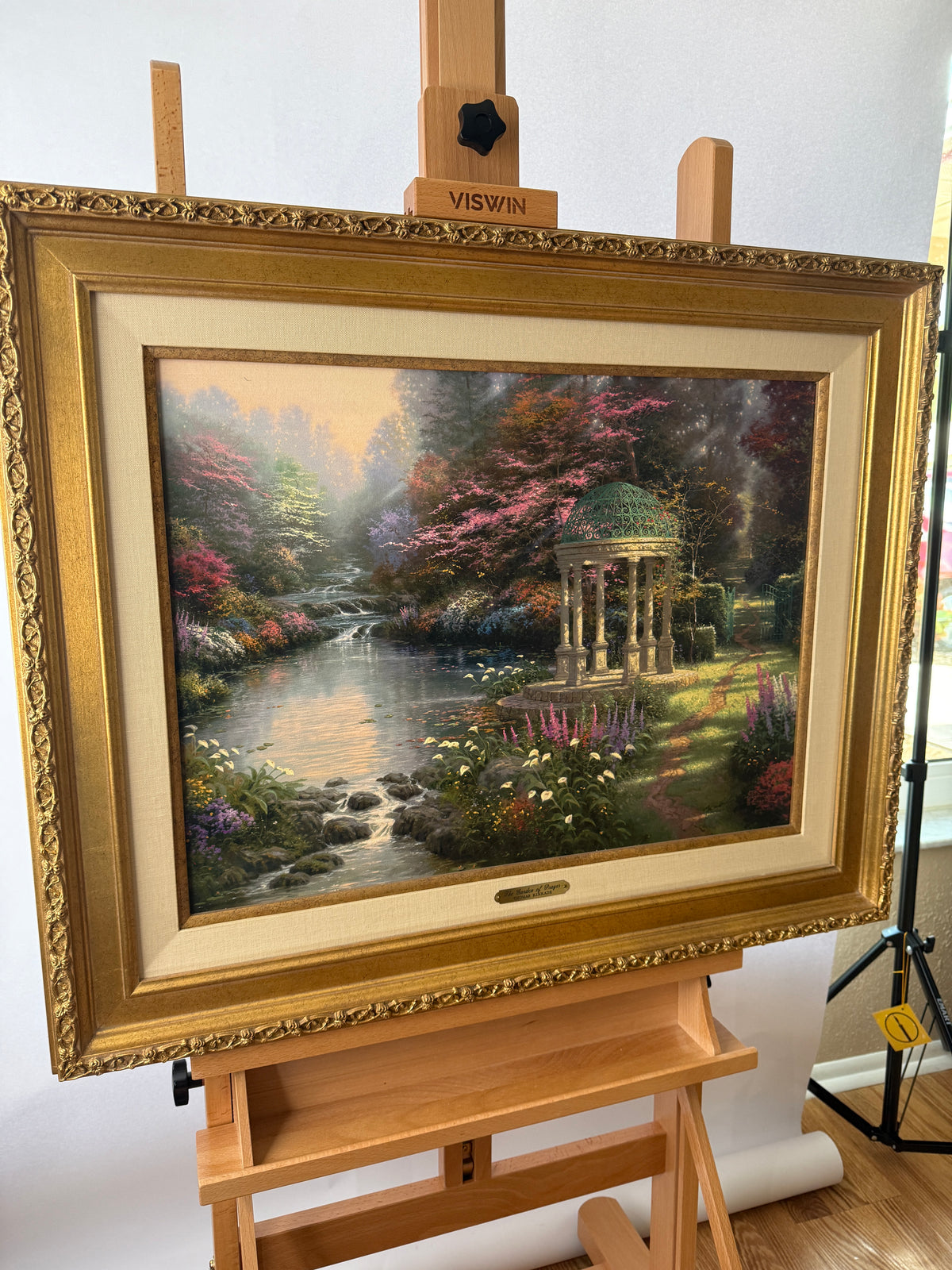 Thomas Kinkade “The Garden of Prayer” S/N Canvas 4438/4950 – 26" × 32" Framed