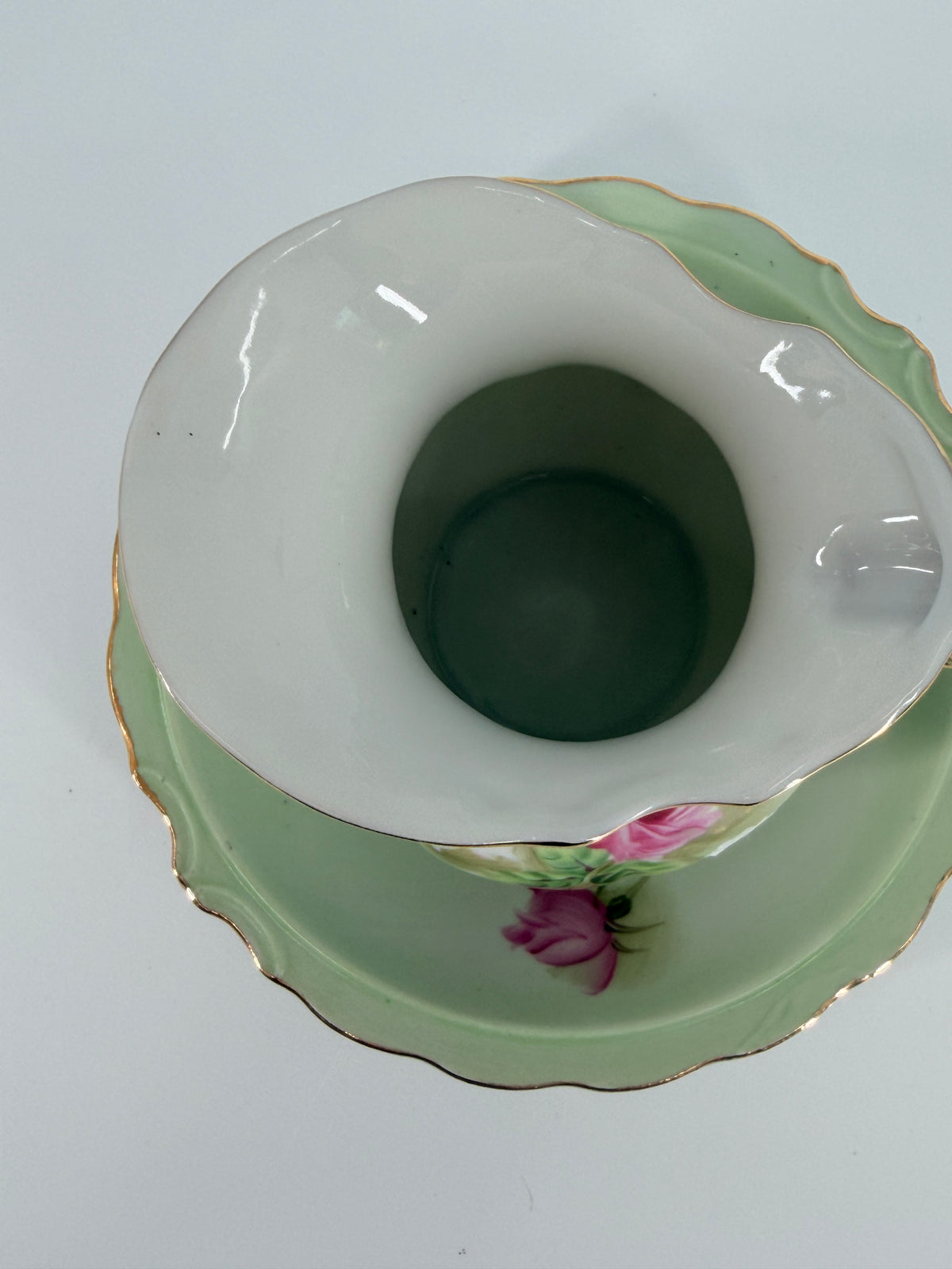 Vintage Lefton China Hand-Painted Pitcher and Basin set #4578 - Pink Roses & Gold Trim