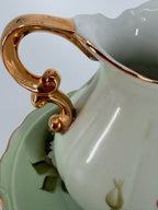 Vintage Lefton China Hand-Painted Pitcher and Basin set #4578 - Pink Roses & Gold Trim