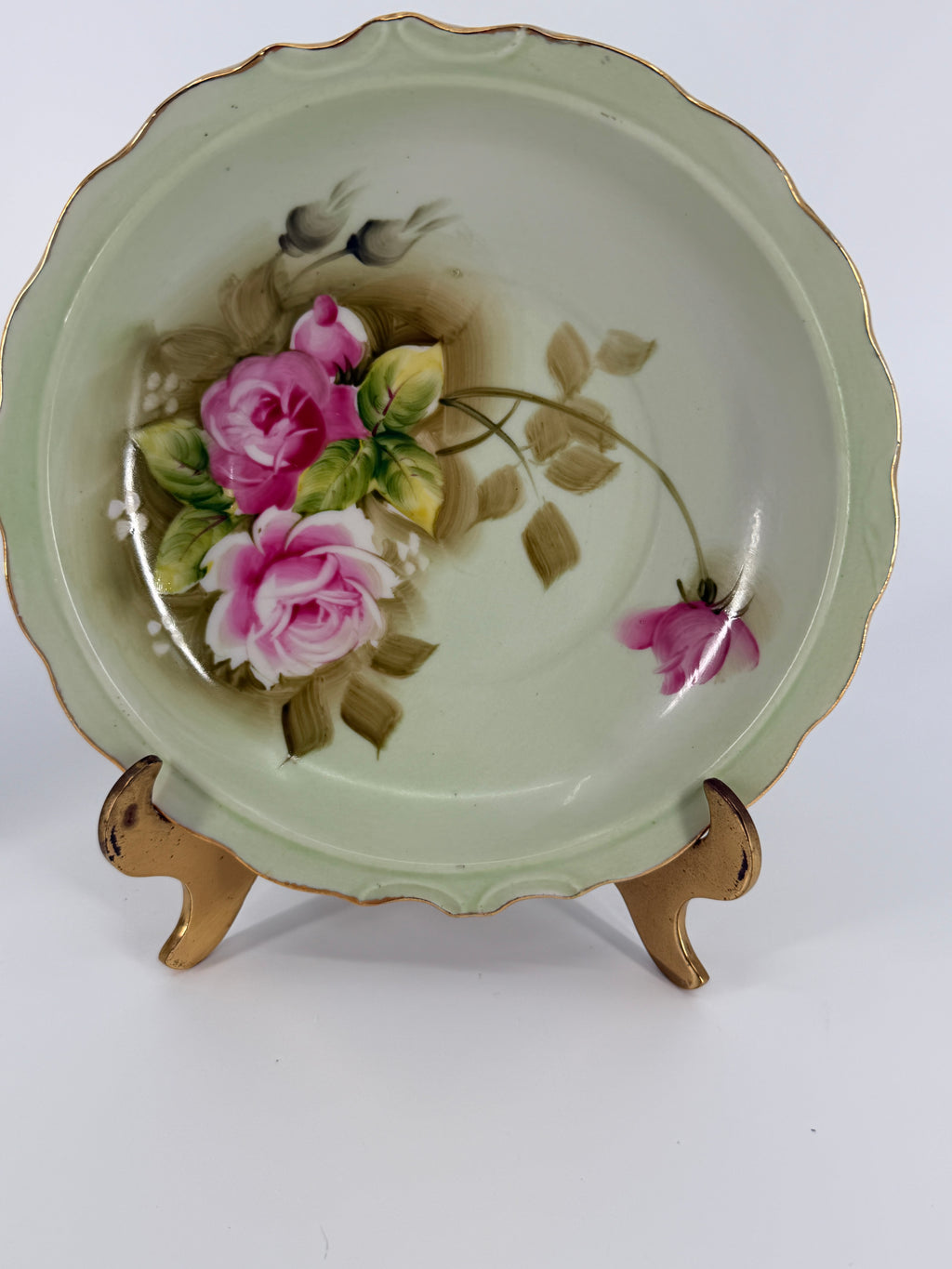 Vintage Lefton China Hand-Painted Pitcher and Basin set #4578 - Pink Roses & Gold Trim