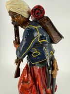 Mid-19th Century Polychrome Zinc Zouave – Attributed Cornelius & Baker – 19"