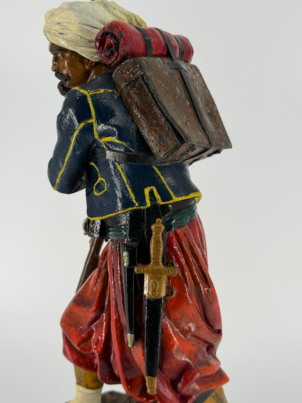 Mid-19th Century Polychrome Zinc Zouave – Attributed Cornelius & Baker – 19"