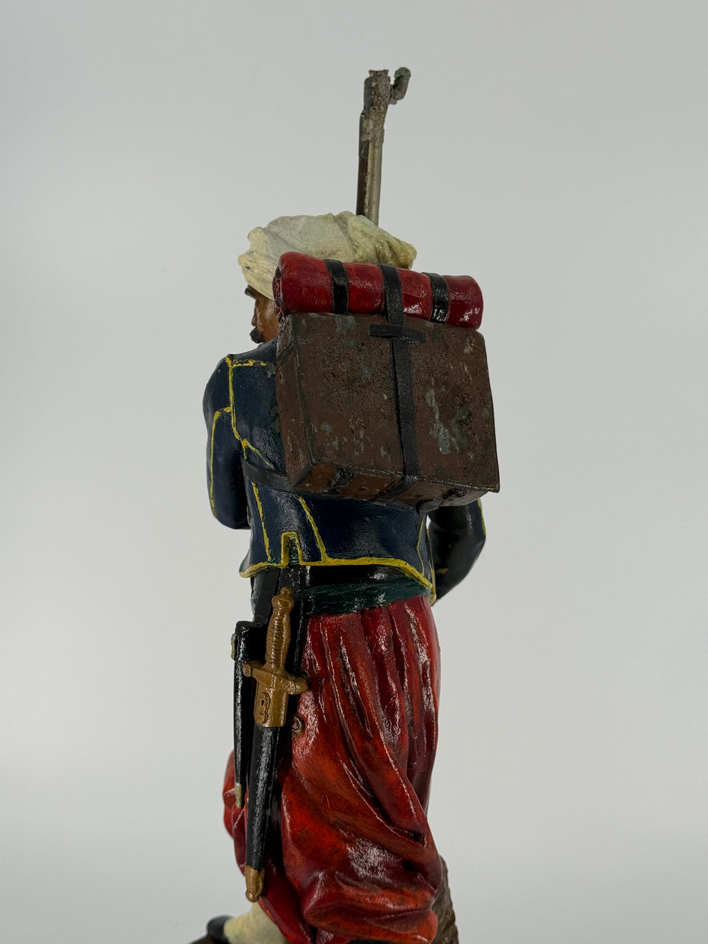 Mid-19th Century Polychrome Zinc Zouave – Attributed Cornelius & Baker – 19"