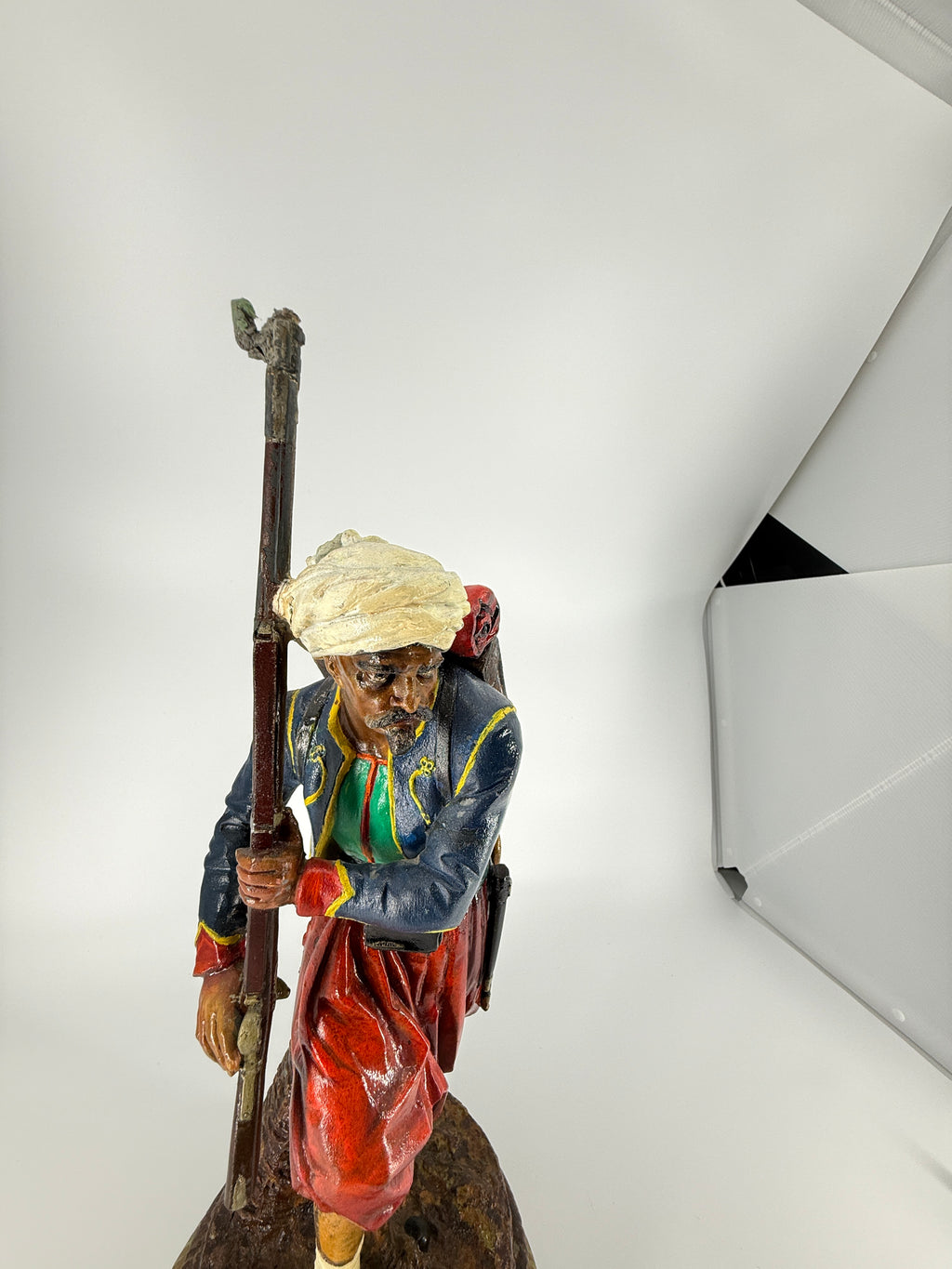 Mid-19th Century Polychrome Zinc Zouave – Attributed Cornelius & Baker – 19"