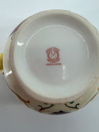Antique Noritake Hand-Painted 3 Piece Mayonnaise Set - Bowl, Underplate & Ladle / Red M Wreath c.1920's