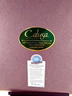 Calusa Gallery Naples Florida framer's label and Tru Vue Conservation Grade glass label, close-up