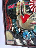 Mark Langenfeld Original Native American Portrait Painting – Signed & Framed – 2000