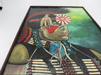 Mark Langenfeld Original Native American Portrait Painting – Signed & Framed – 2000
