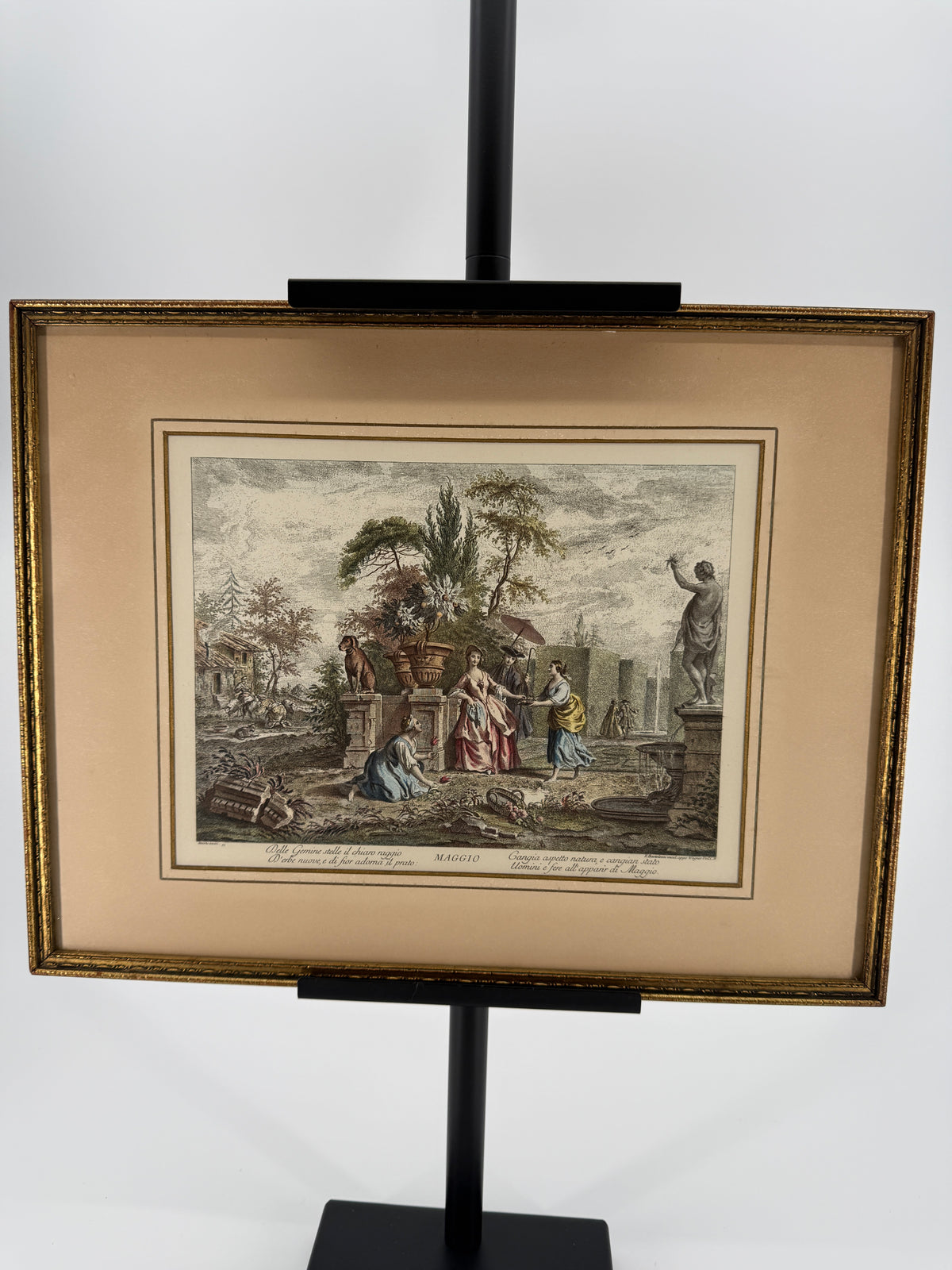 1950s “Maggio” Italian Garden Scene – Framed Art Print