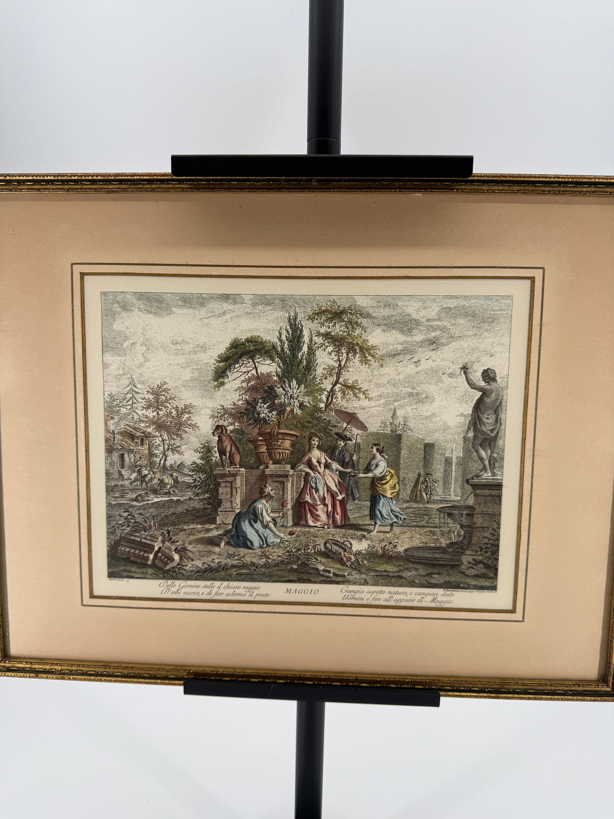 1950s “Maggio” Italian Garden Scene – Framed Art Print