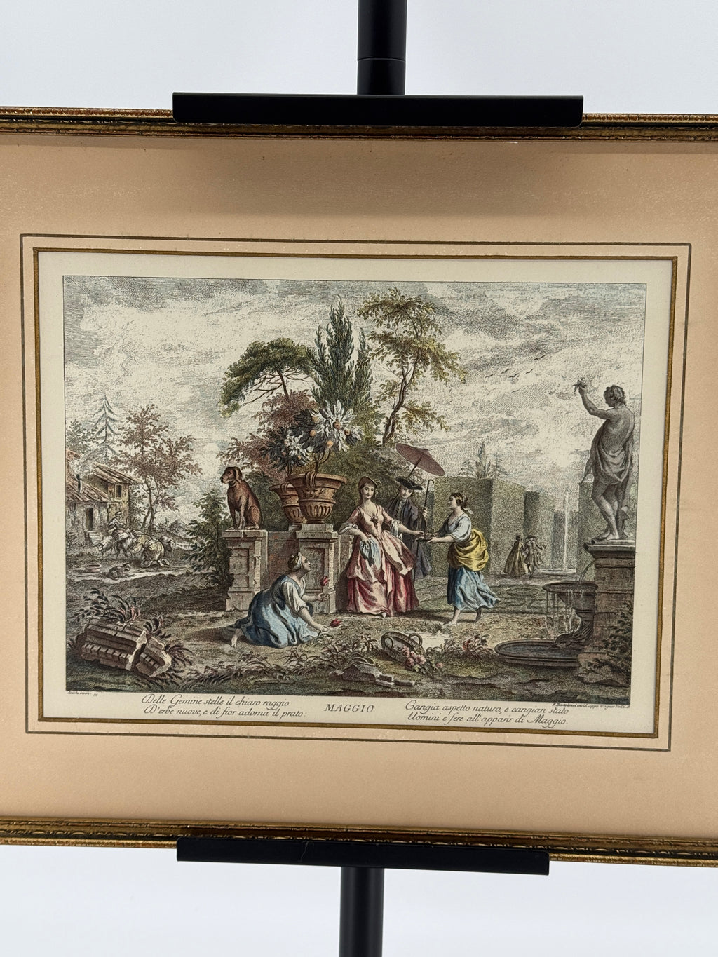 1950s “Maggio” Italian Garden Scene – Framed Art Print