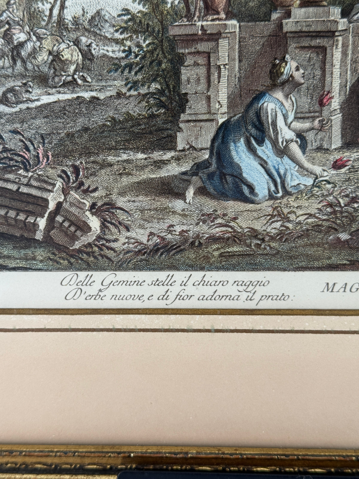 1950s “Maggio” Italian Garden Scene – Framed Art Print