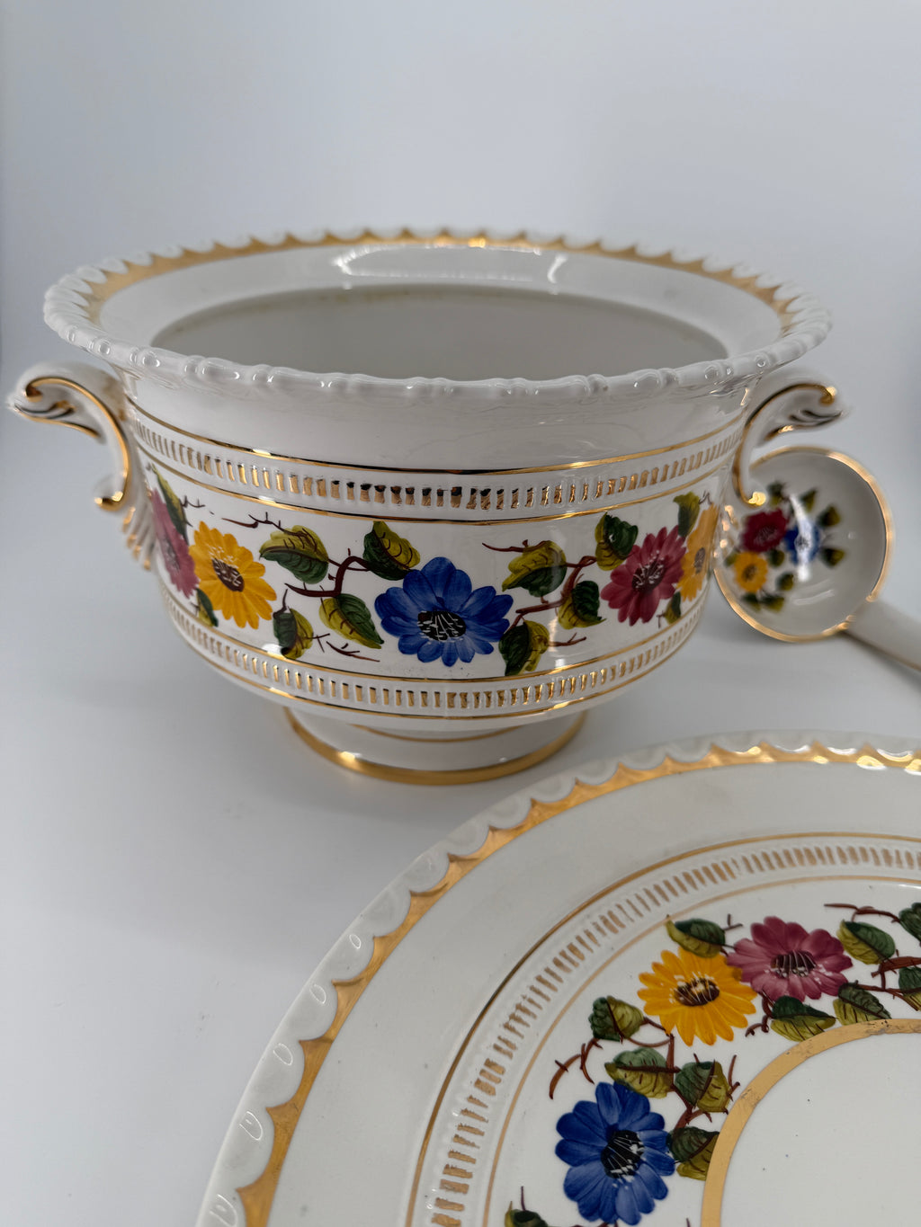 Vintage OAL Olaria de Alcobaca Portugal Hand-Painted Tureen Set #2200