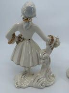 Vintage Florence Ceramics Marie Antoinette & Louis XVI Porcelain Figurine Pair – Late 1940s