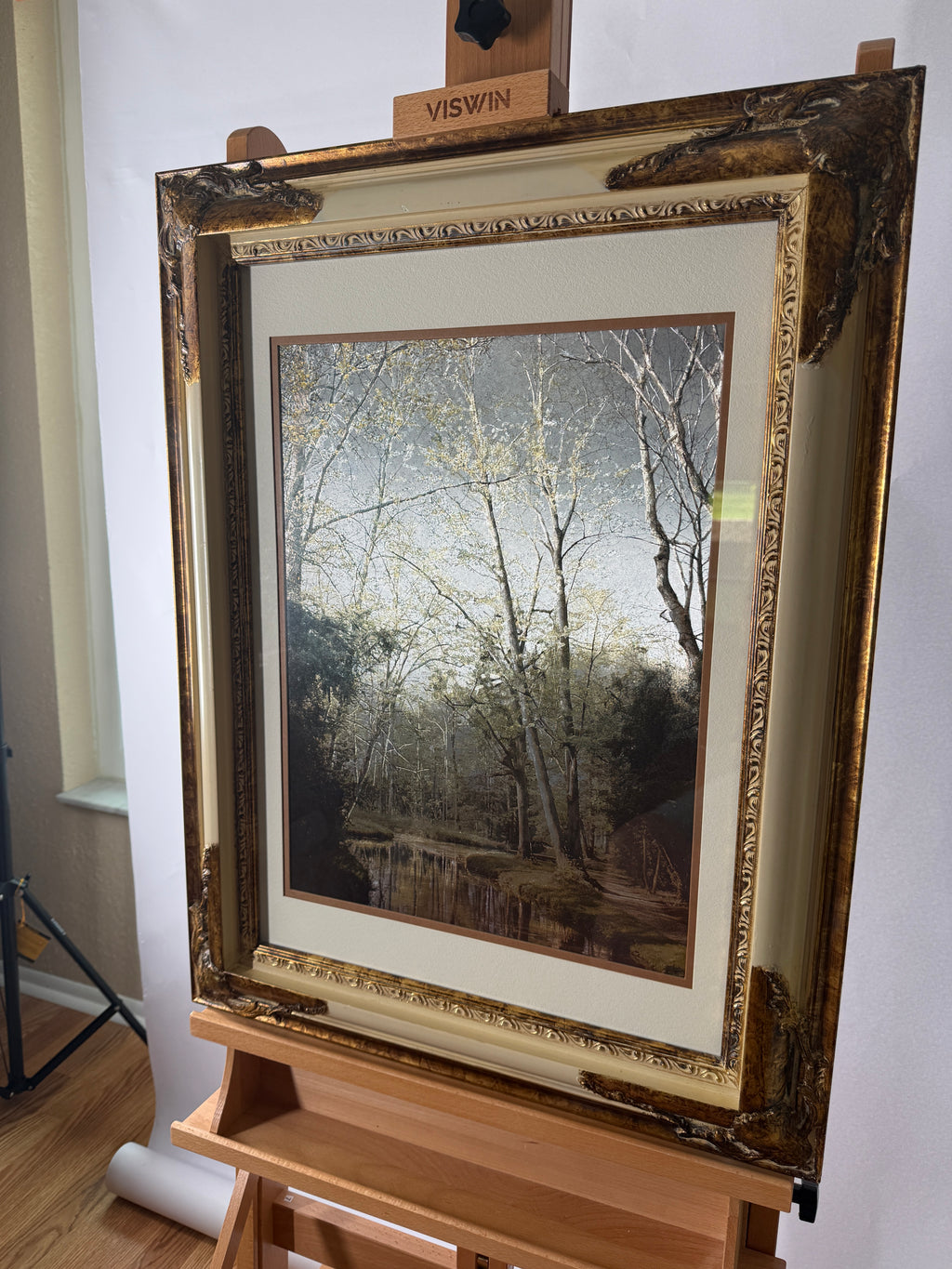 Vintage Manifestations International Optical Illusionary Metallic Art – Framed Landscape Set of 2