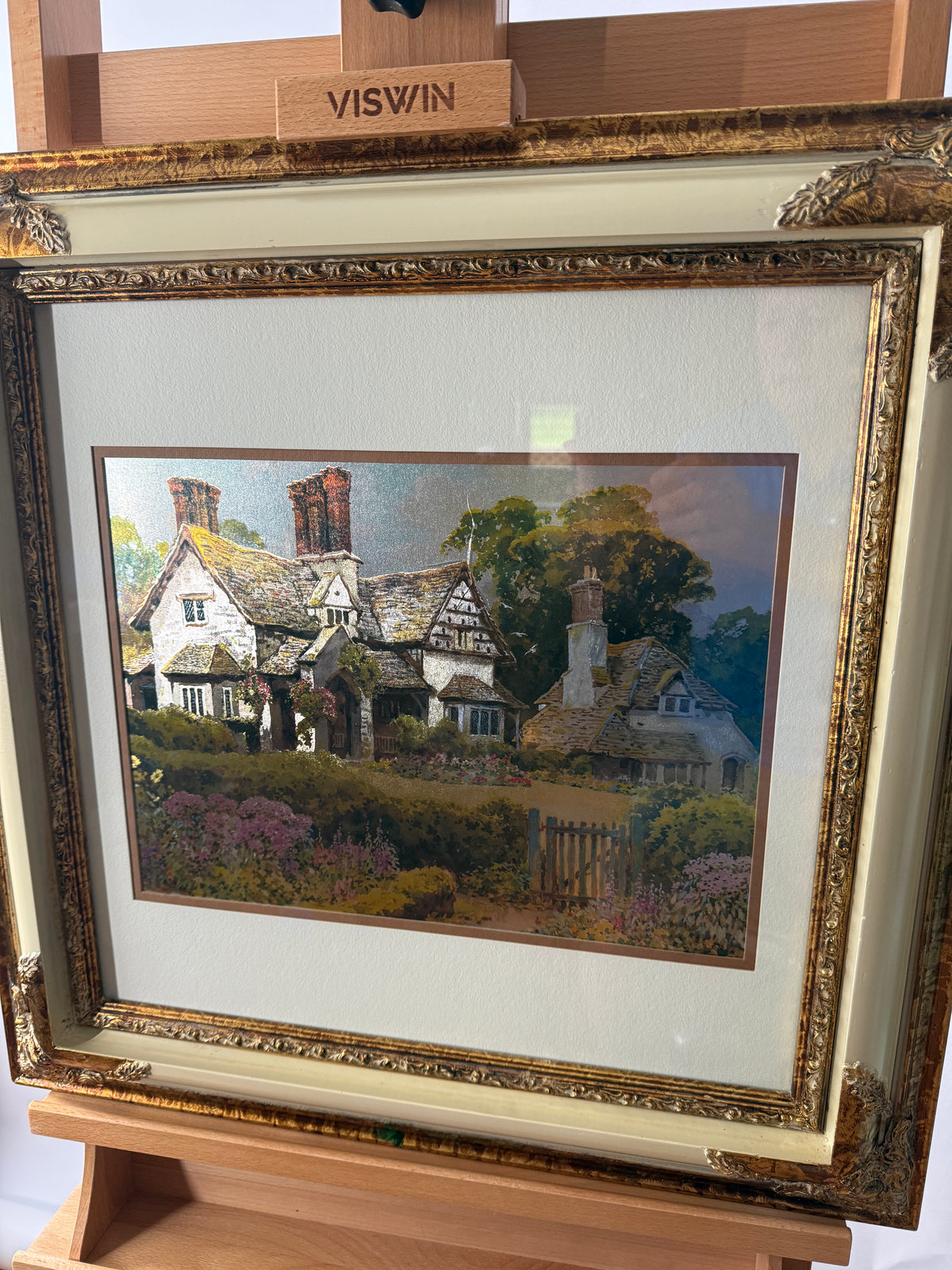Vintage Manifestations International Optical Illusionary Metallic Art – Framed Landscape Set of 2