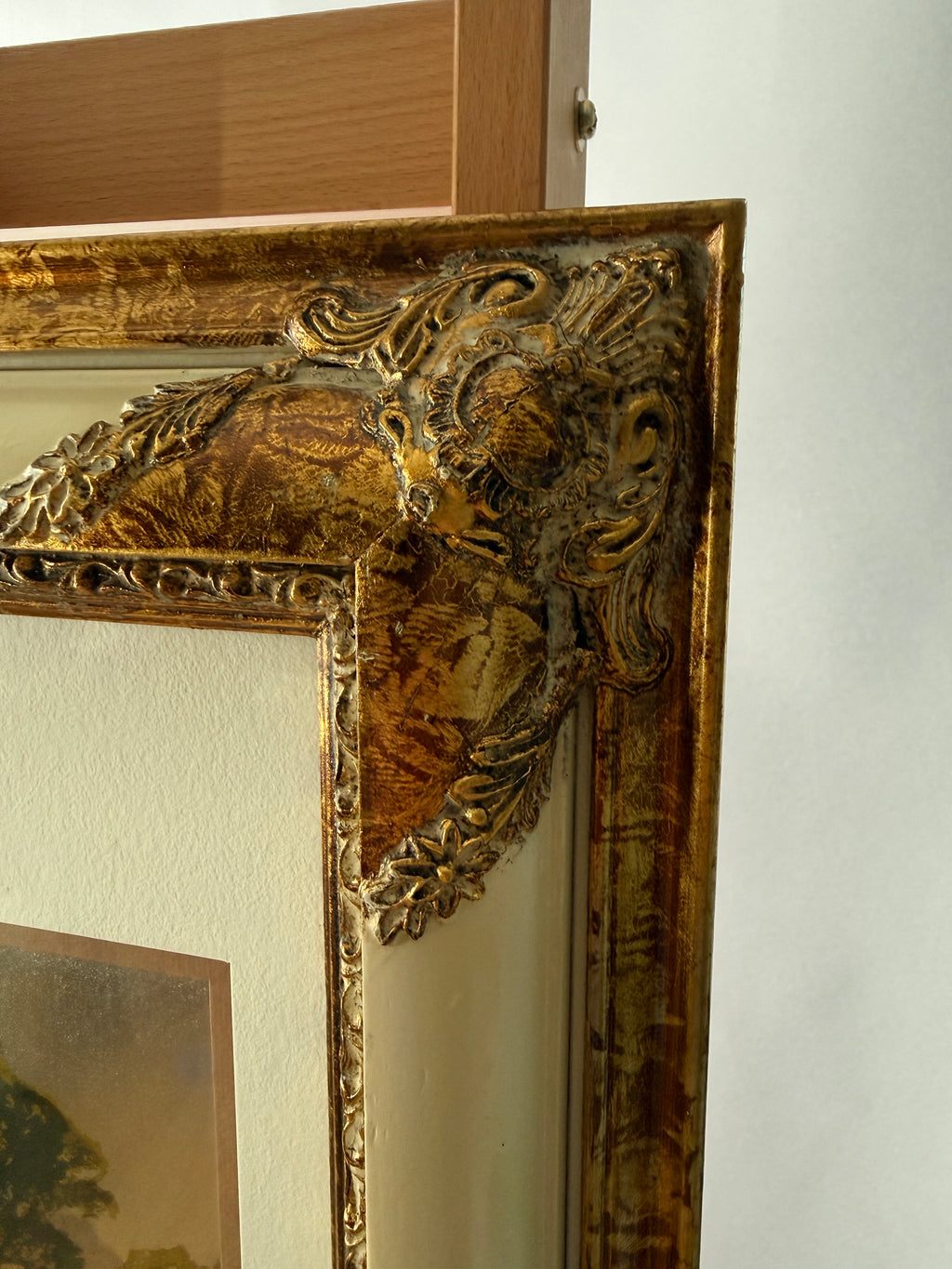 Vintage Manifestations International Optical Illusionary Metallic Art – Framed Landscape Set of 2