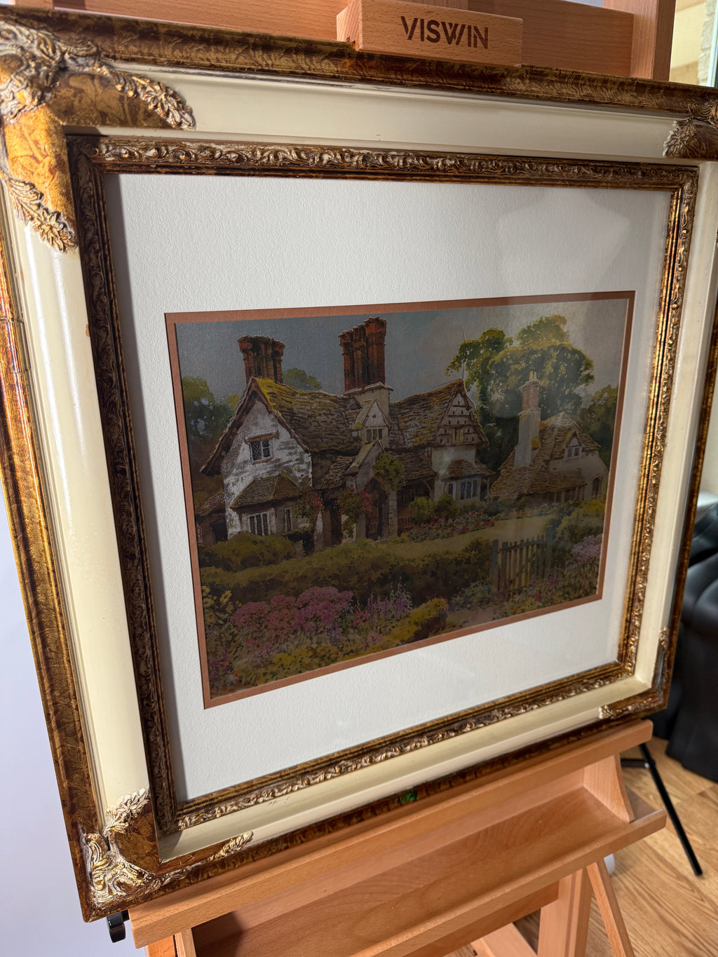 Vintage Manifestations International Optical Illusionary Metallic Art – Framed Landscape Set of 2