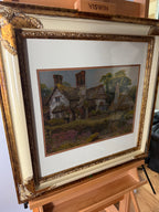 Vintage Manifestations International Optical Illusionary Metallic Art – Framed Landscape Set of 2