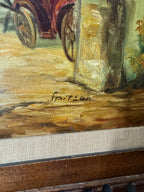 Joseph Spitzer Original Oil – European Village & Carriage – 43" Framed
