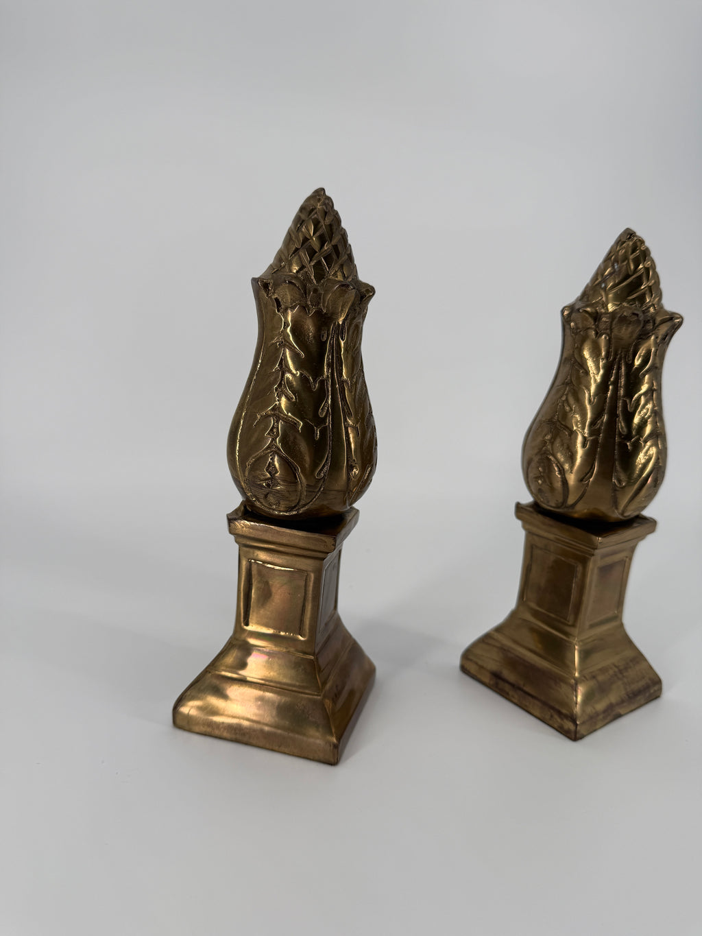 Vintage Brass Artichoke Bookends – Made in India – Pair – 8.5"