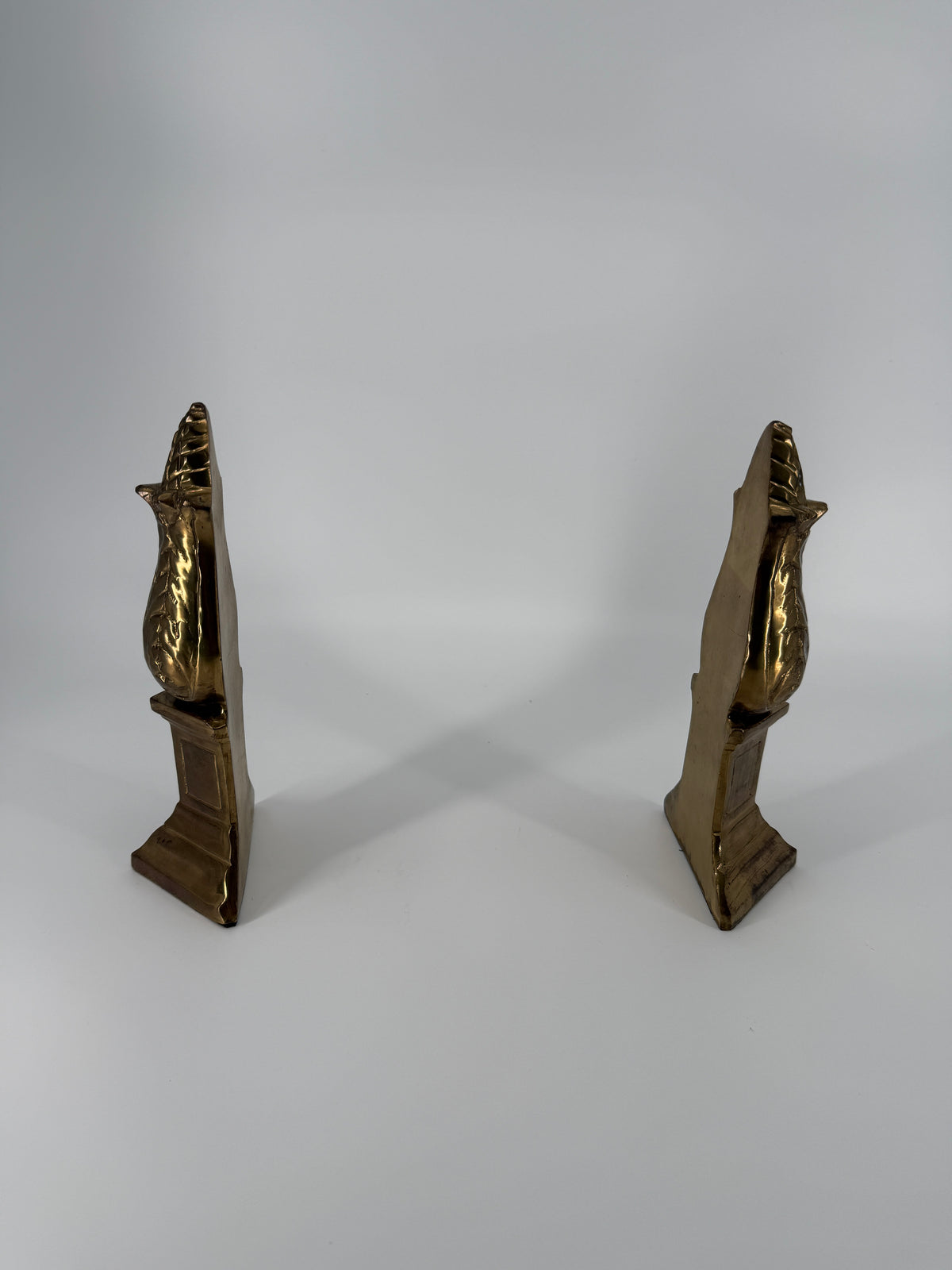 Vintage Brass Artichoke Bookends – Made in India – Pair – 8.5"