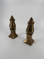 Vintage Brass Artichoke Bookends – Made in India – Pair – 8.5"