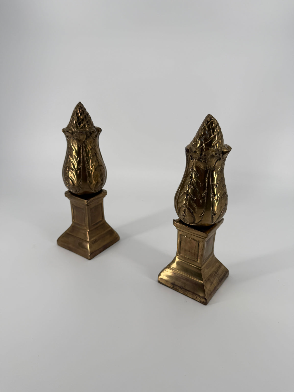 Vintage Brass Artichoke Bookends – Made in India – Pair – 8.5"