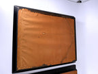 Vintage Asian figural textile art — signed framed pair — the brown paper back of one frame