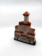 Three-quarter back view of the Broadmoor decanter showing the tower and ceramic stopper