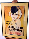 Bette Davis 'The Girl from 10th Avenue' framed vintage movie poster reproduction, front view