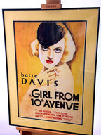 Bette Davis framed poster on easel, full front view