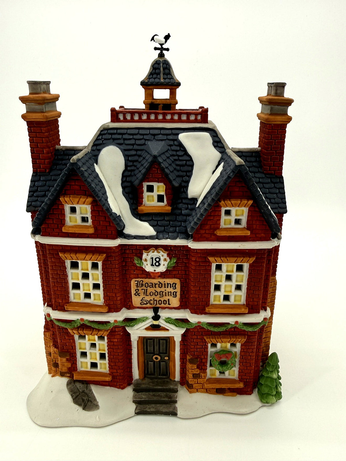Department 56 Dickens' Village Boarding & Lodging School 1993 #5809-2 – 150th Anniversary of A Christmas Carol Commemorative Edition, No. 18 – front three-quarter view