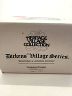 Department 56 Dickens' Village Boarding & Lodging School 1993 #5809-2 – 150th Anniversary of A Christmas Carol Commemorative Edition, No. 18 – original box end: Heritage Village Collection, Dickens' Village Series, Boarding & Lodging School, item #5809-2