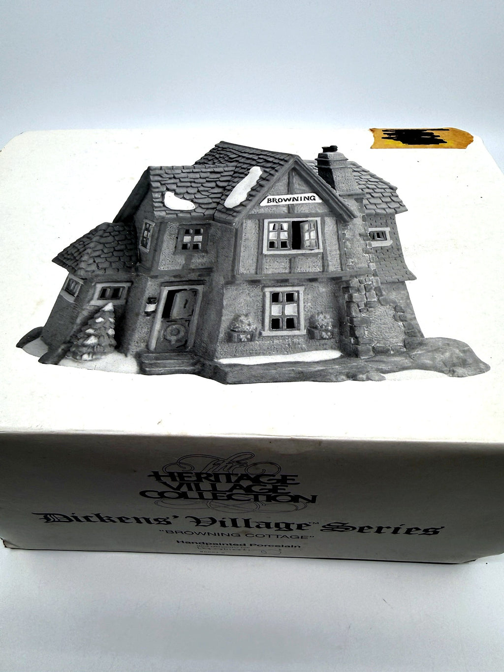 Department 56 Browning Cottage, Dickens' Village, 1994 – original box top with printed image of the cottage