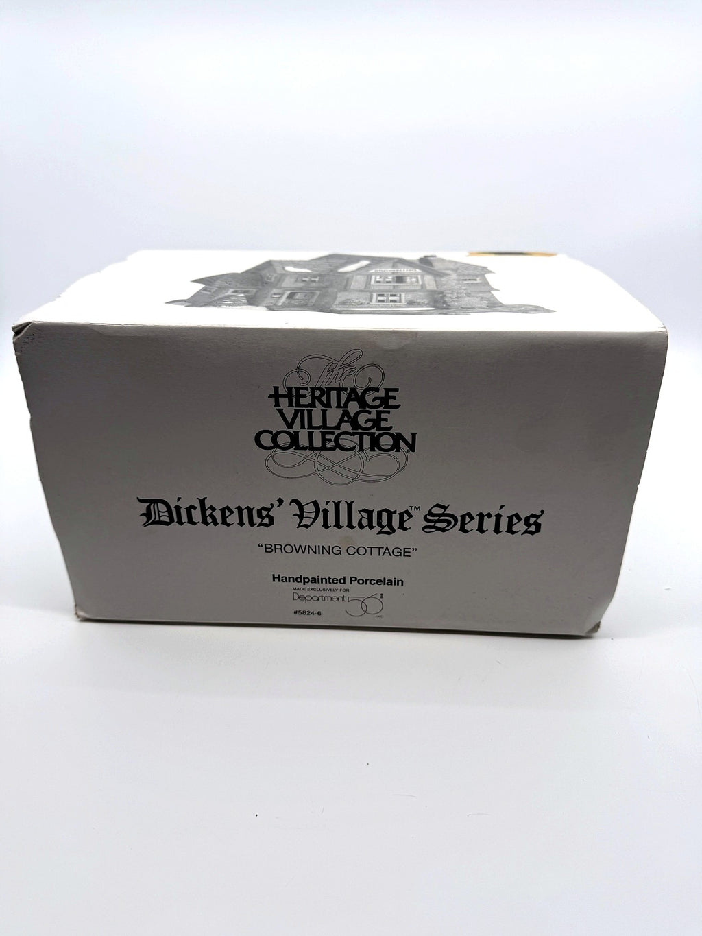 Department 56 Browning Cottage, Dickens' Village, 1994 – original box: Heritage Village Collection, Dickens' Village Series, Browning Cottage, item 5824-6, handpainted porcelain