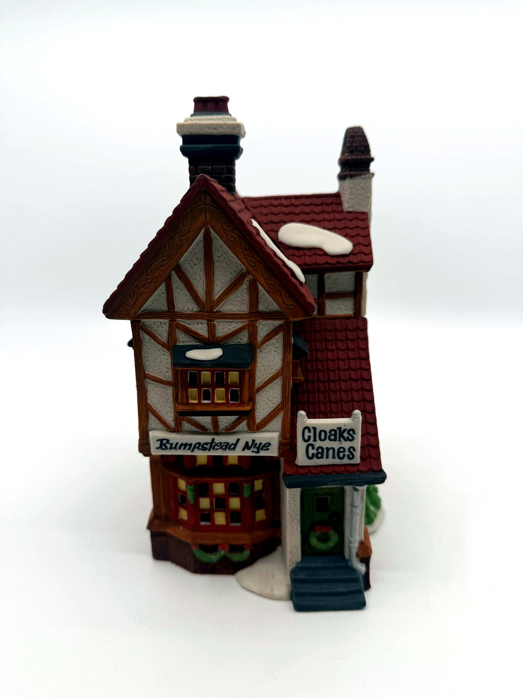 Department 56 Dickens' Village Bumpstead Nye Cloaks & Canes #5808-4 lighted porcelain building, front view